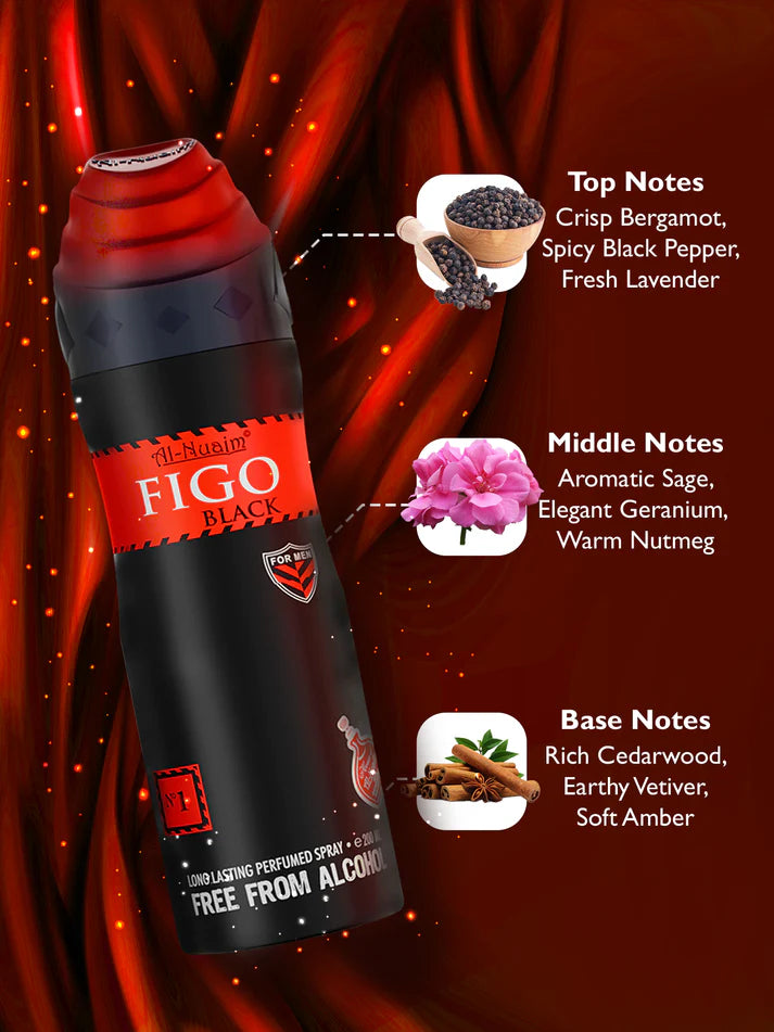 Figo Black 200ml Deo